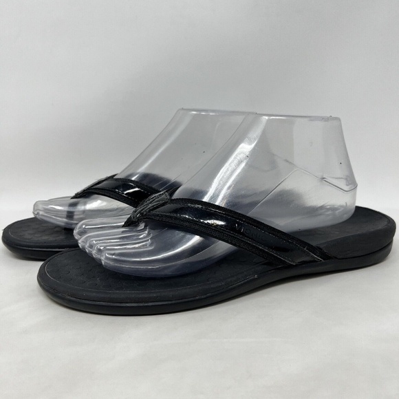 Vionic Tide II Womens size 9 Black Toe Post Sandal flip flops - Picture 2 of 11